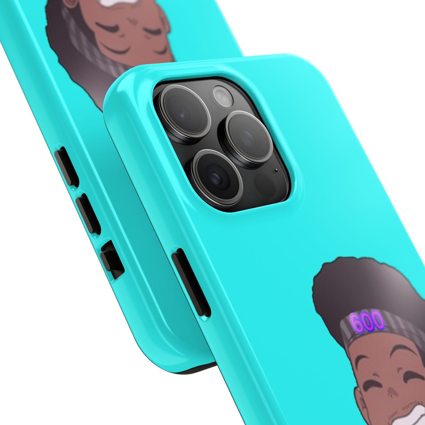 Black Cat Case (cyan)