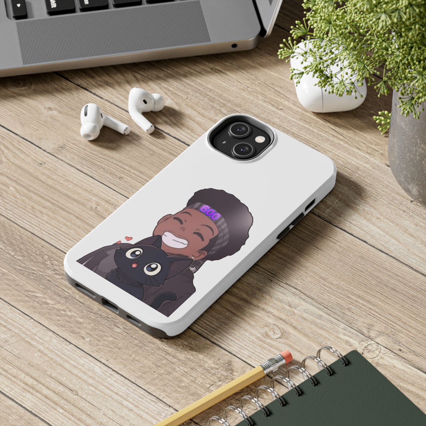 Black Cat Case (white)