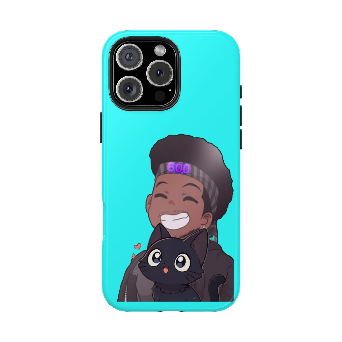 Black Cat Case (cyan)