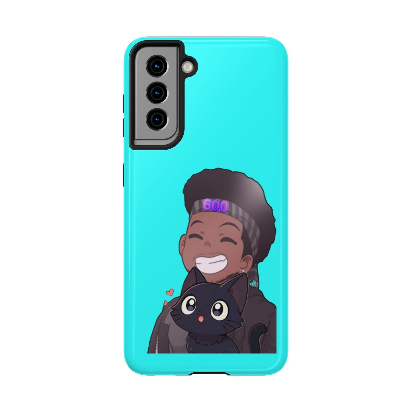 Black Cat Case (cyan)