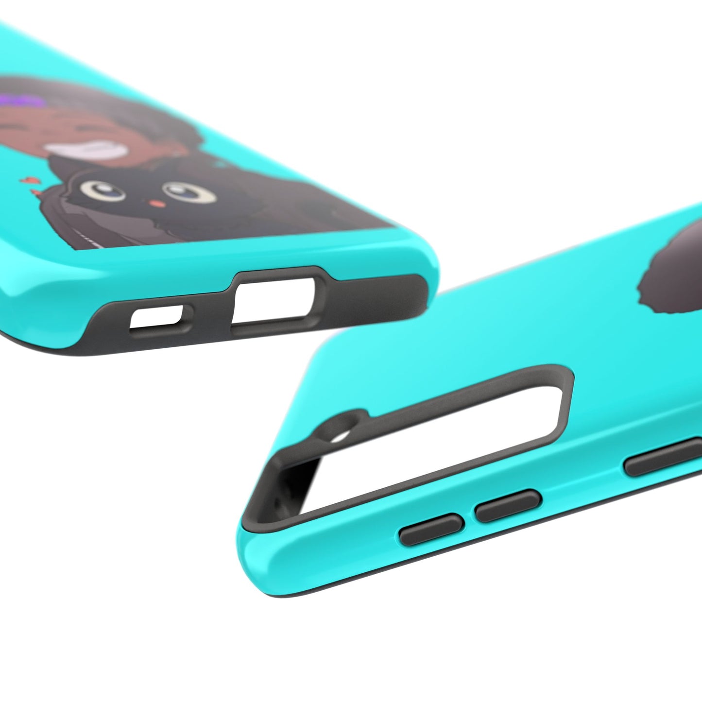 Black Cat Case (cyan)