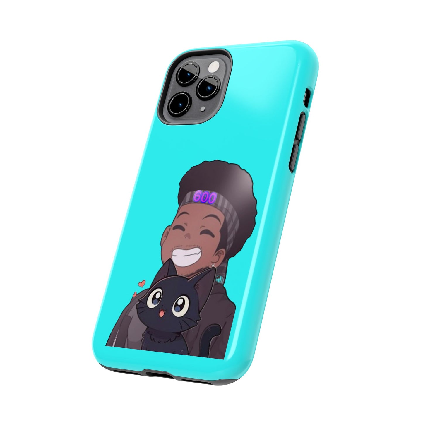 Black Cat Case (cyan)