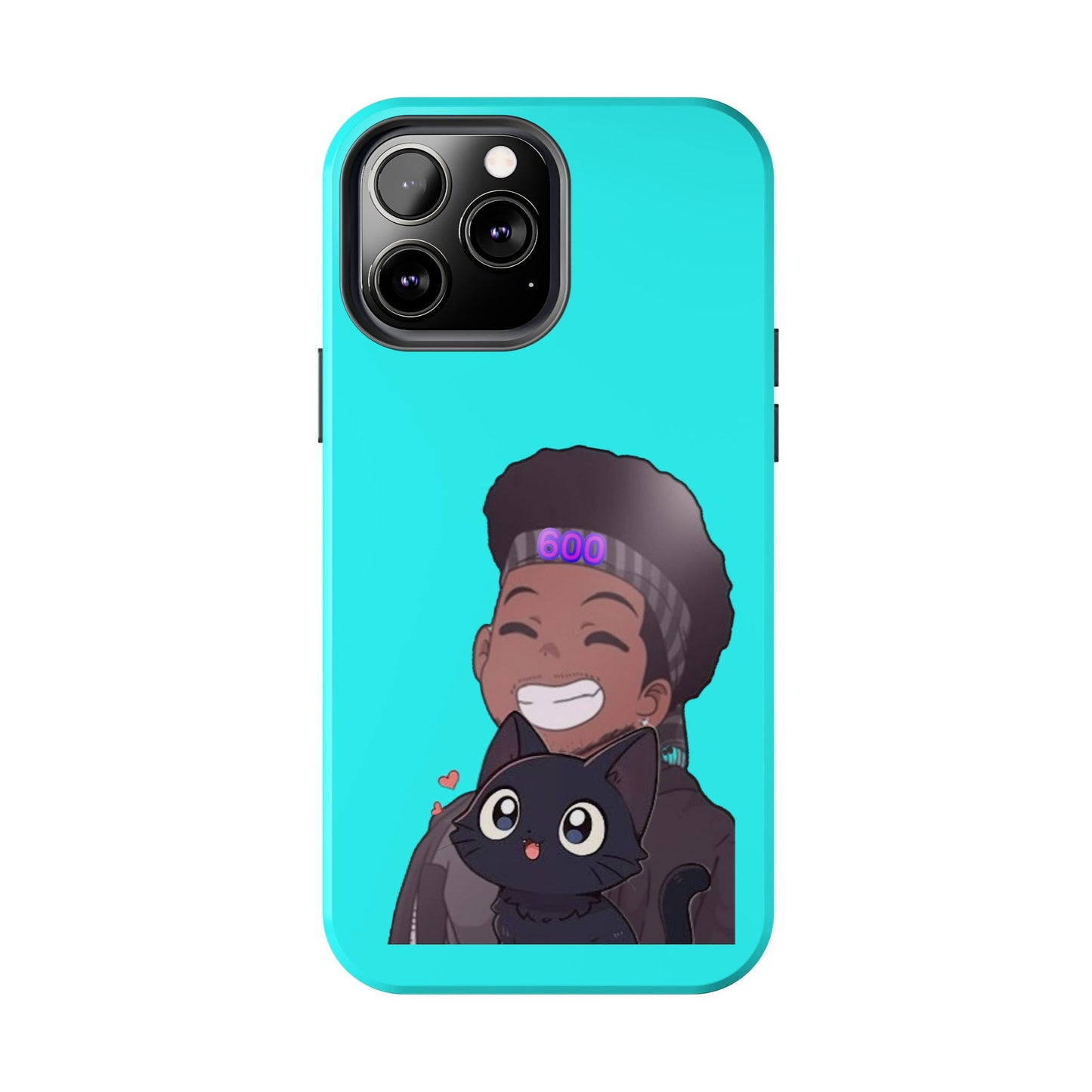 Black Cat Case (cyan)