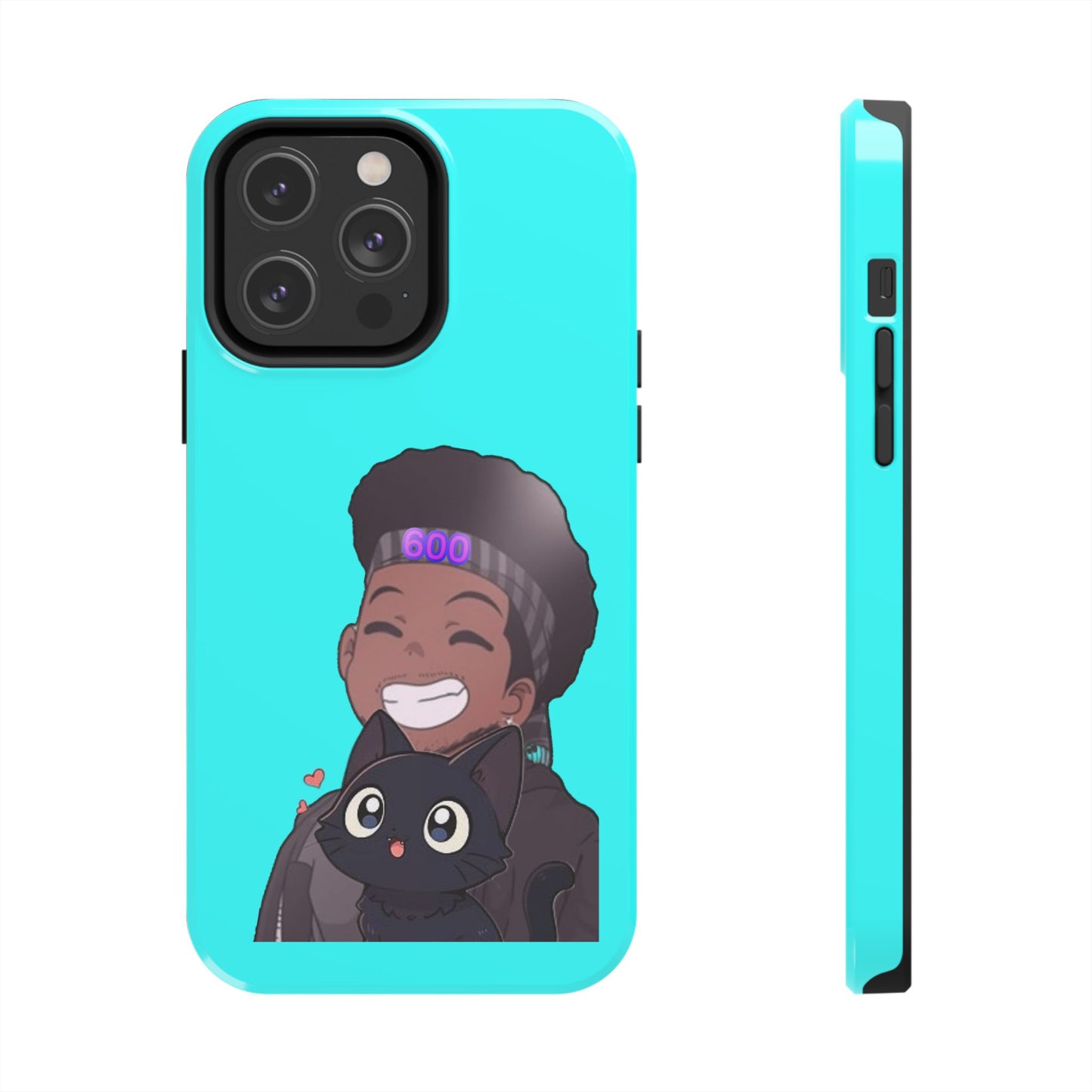 Black Cat Case (cyan)