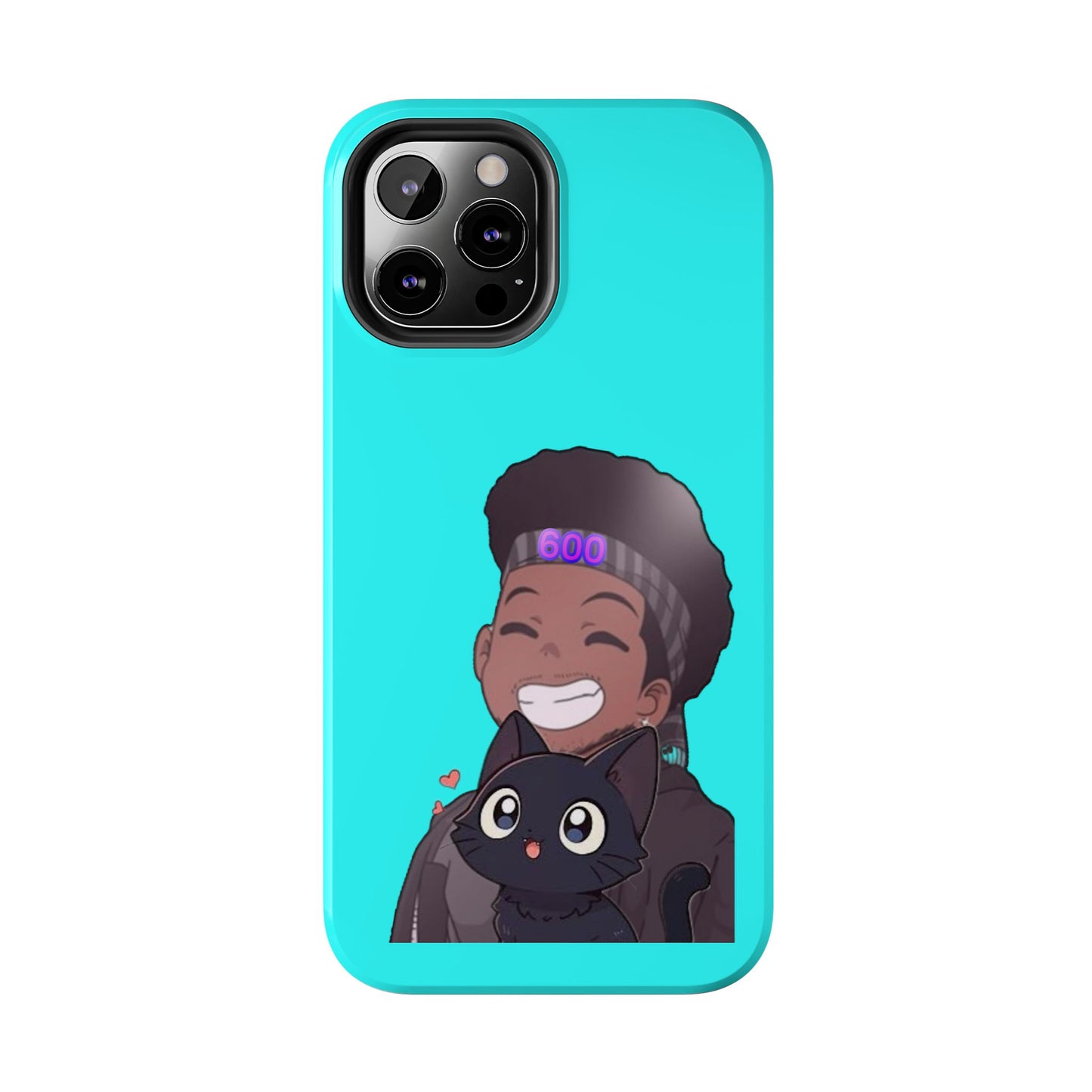 Black Cat Case (cyan)