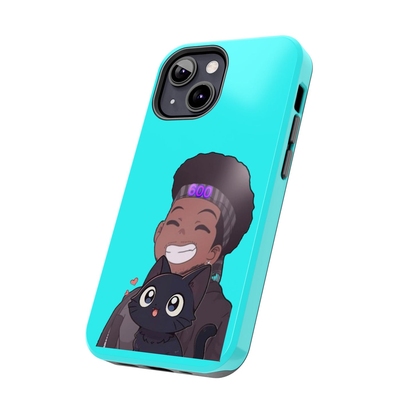 Black Cat Case (cyan)