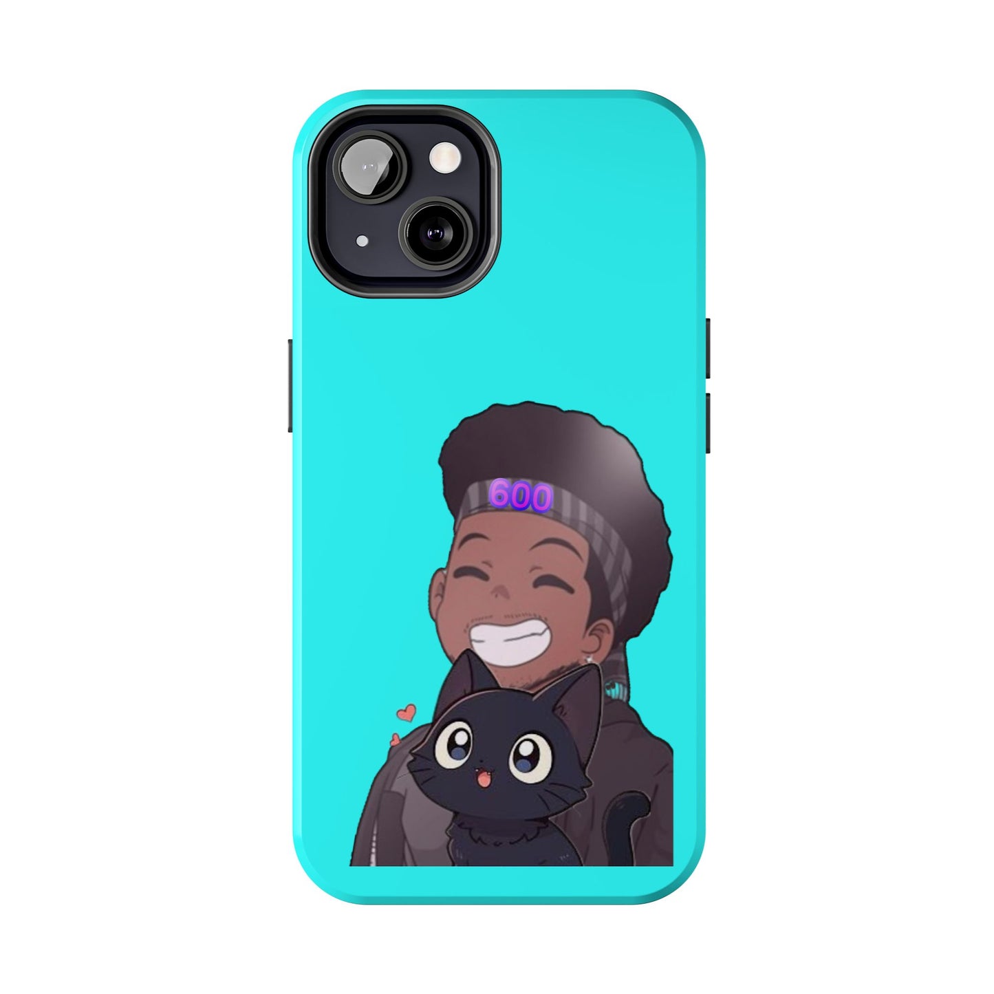 Black Cat Case (cyan)