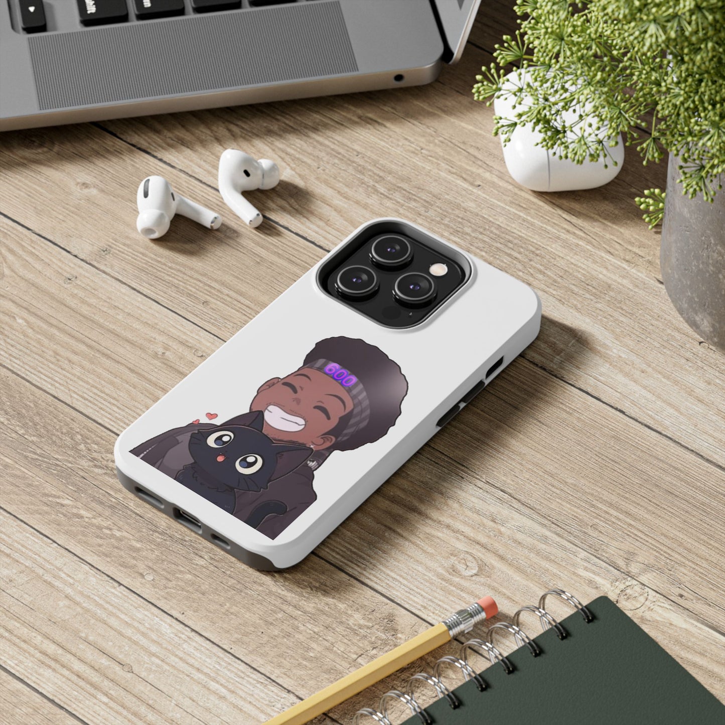 Black Cat Case (white)