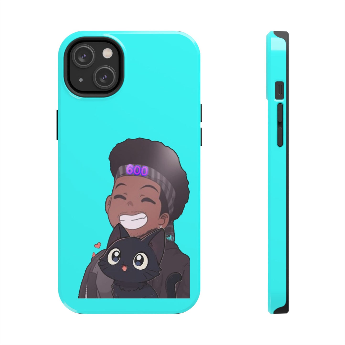 Black Cat Case (cyan)