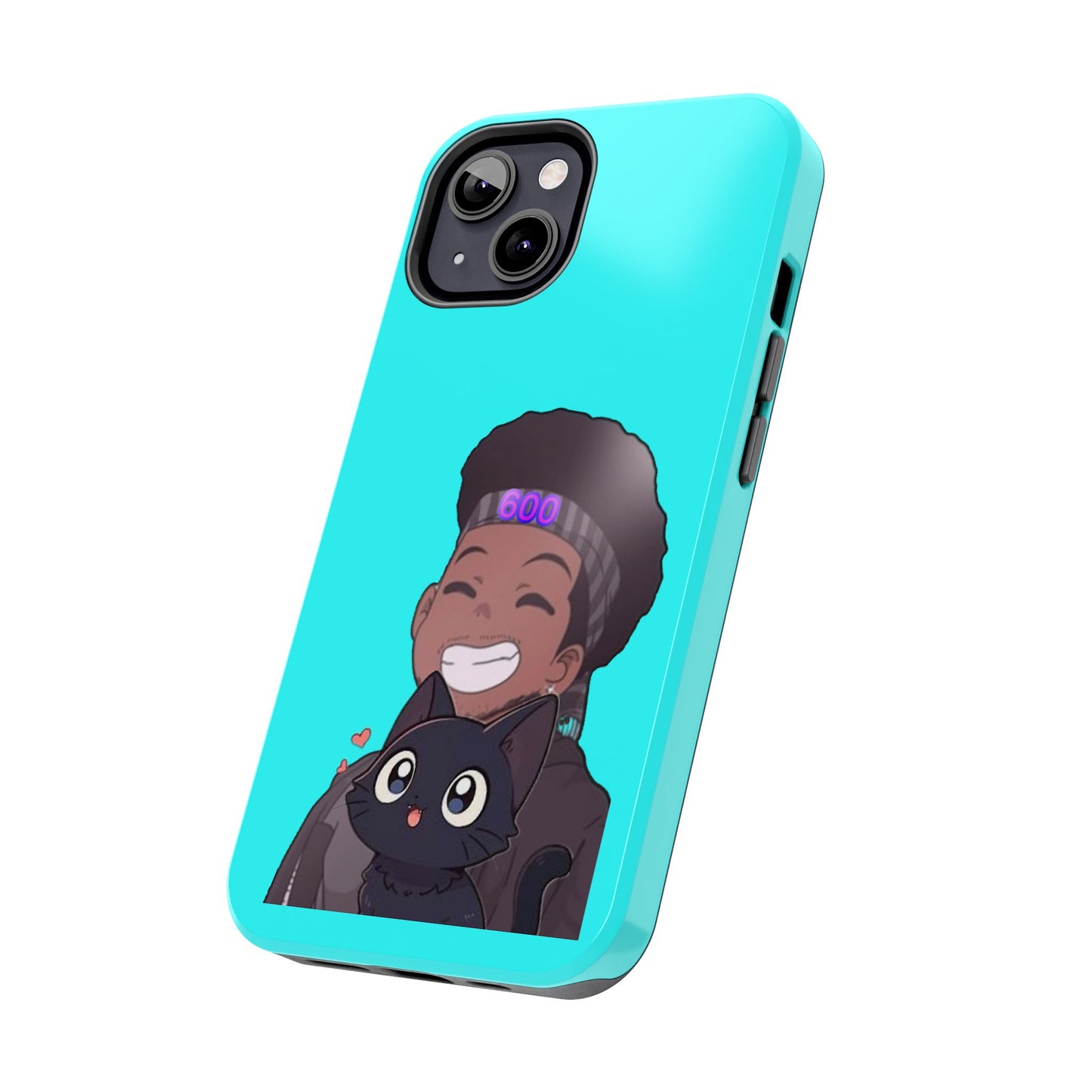 Black Cat Case (cyan)