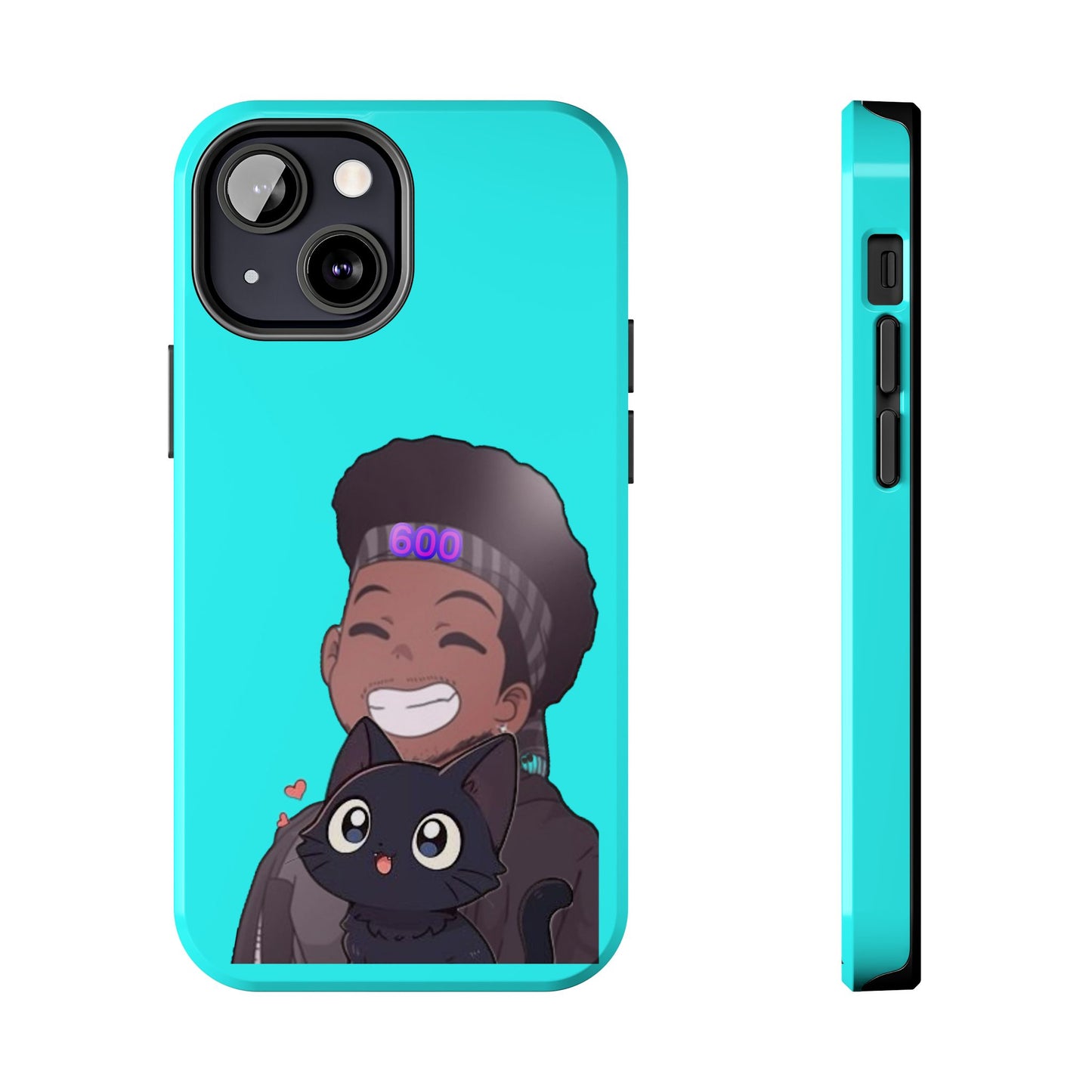 Black Cat Case (cyan)