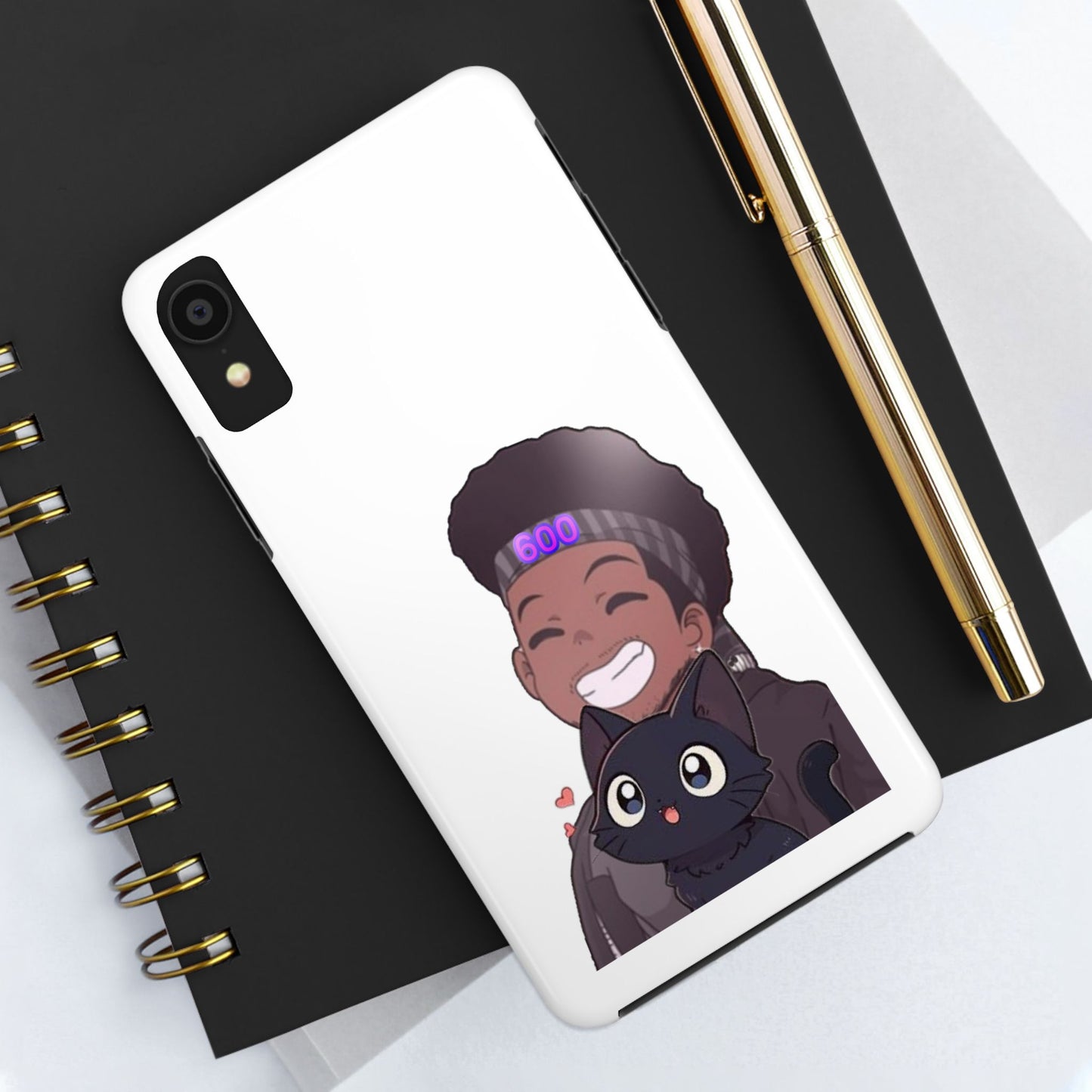 Black Cat Case (white)