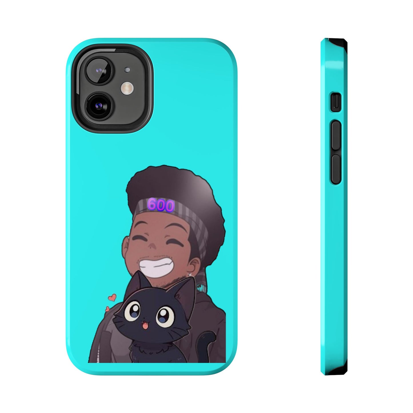 Black Cat Case (cyan)