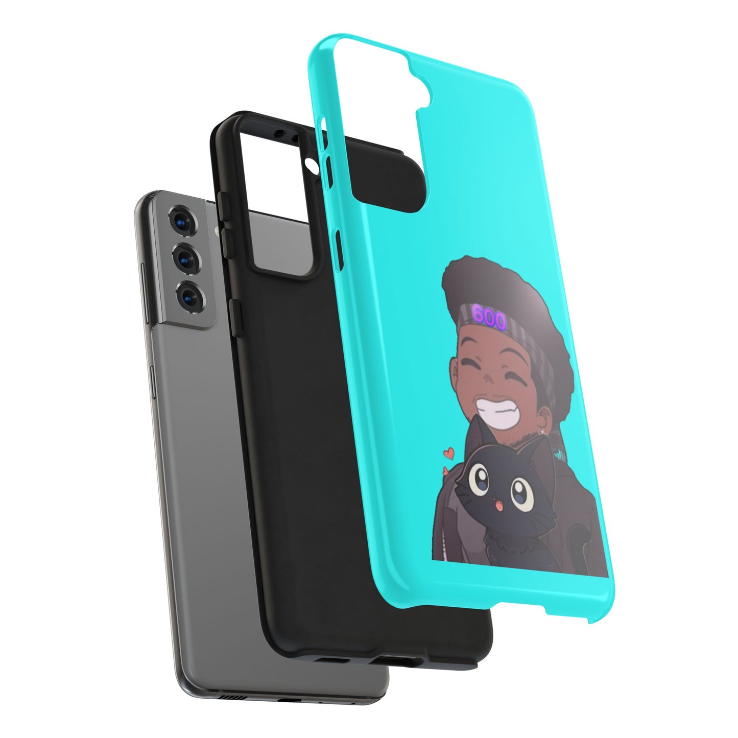 Black Cat Case (cyan)
