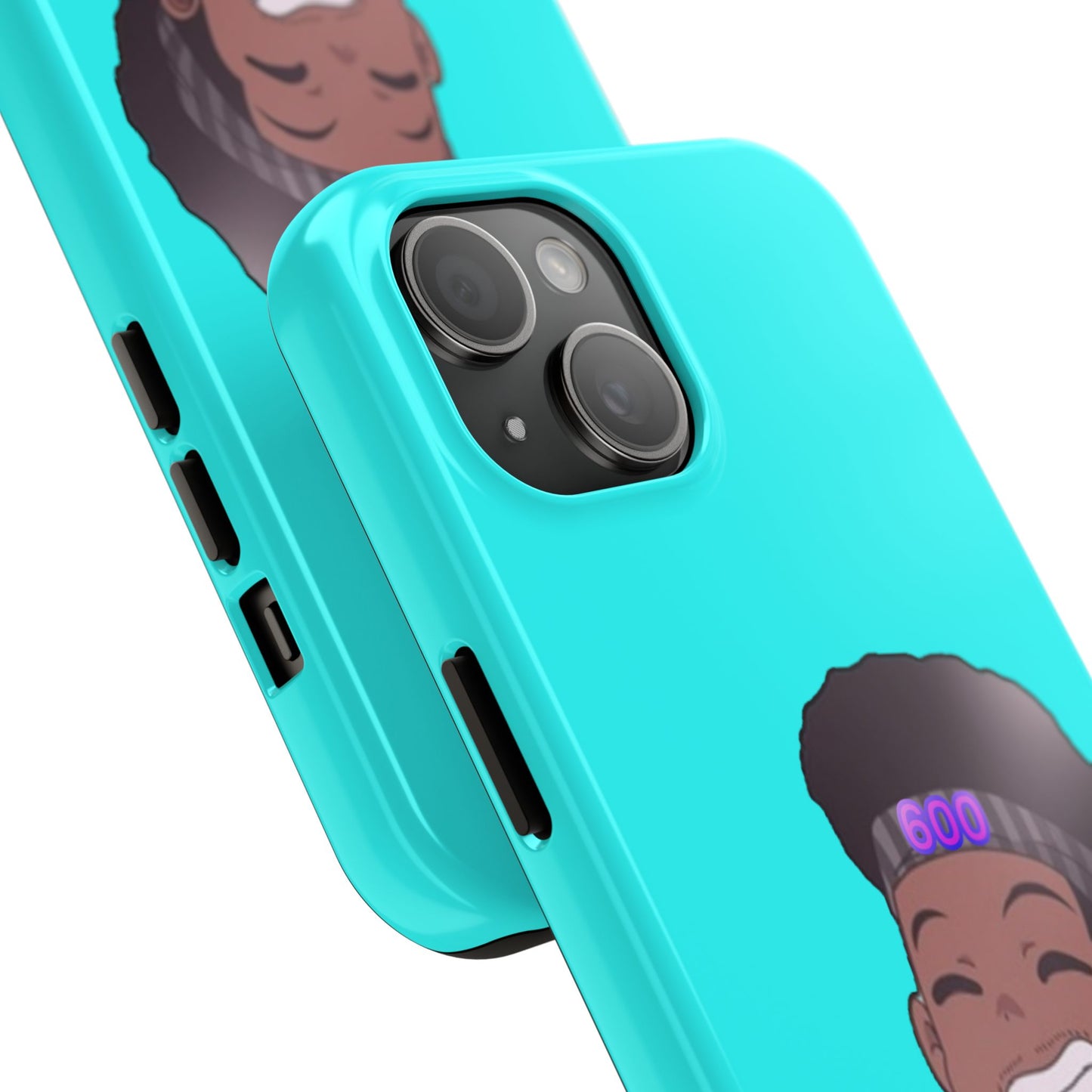 Black Cat Case (cyan)