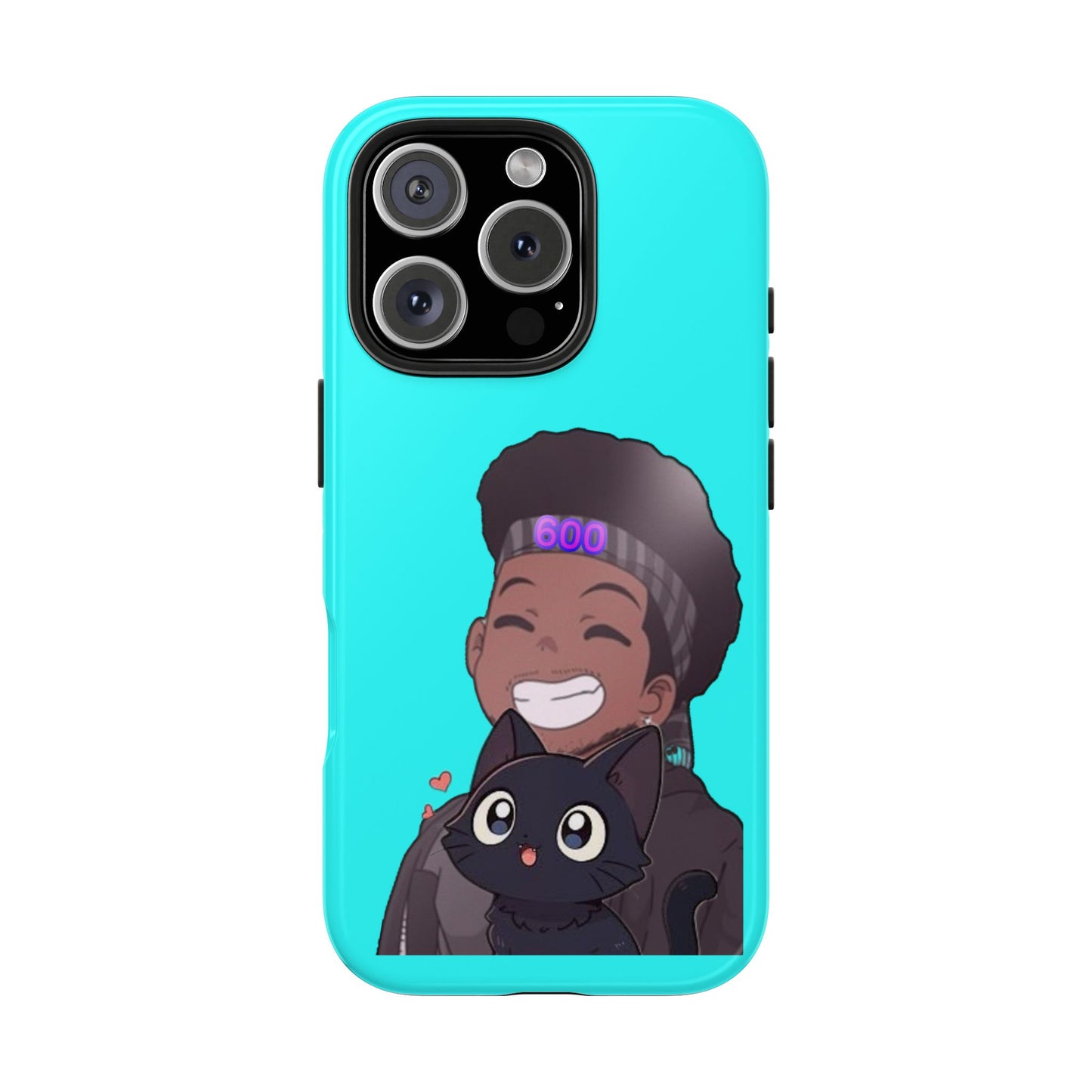 Black Cat Case (cyan)