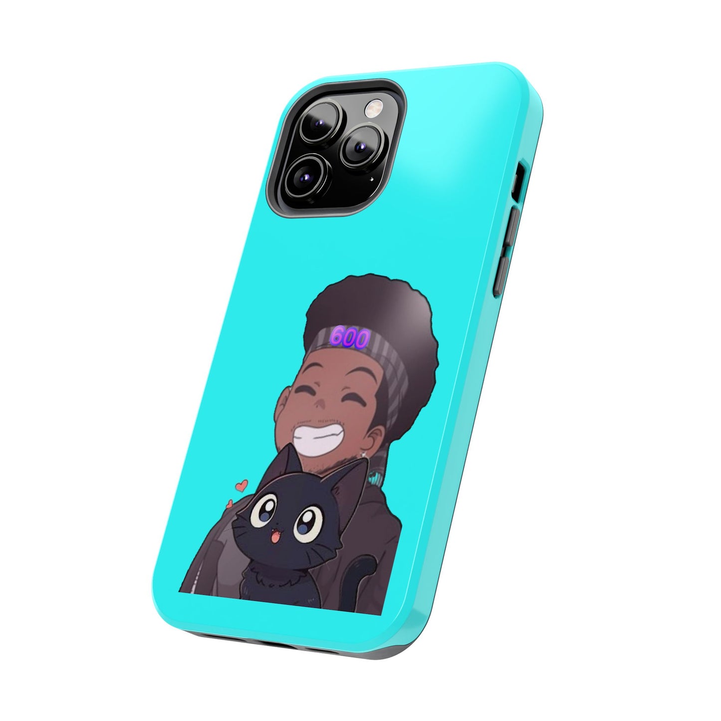 Black Cat Case (cyan)