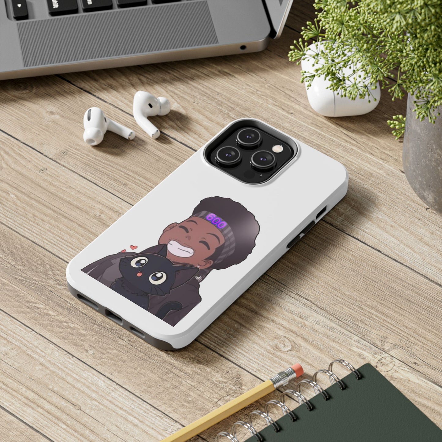 Black Cat Case (white)