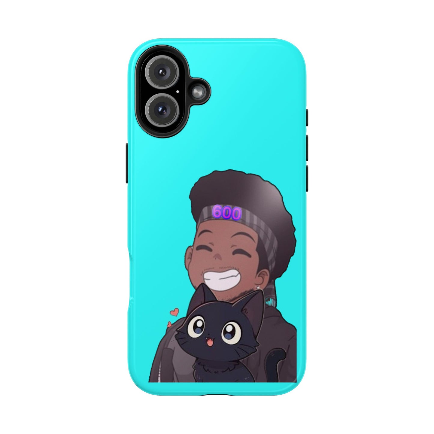 Black Cat Case (cyan)