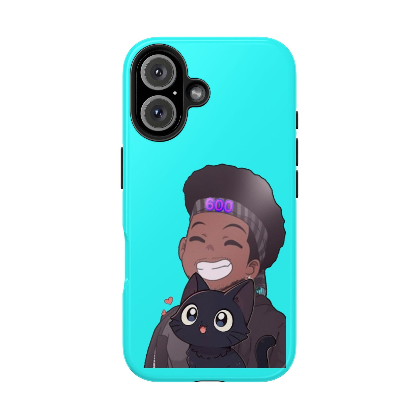 Black Cat Case (cyan)