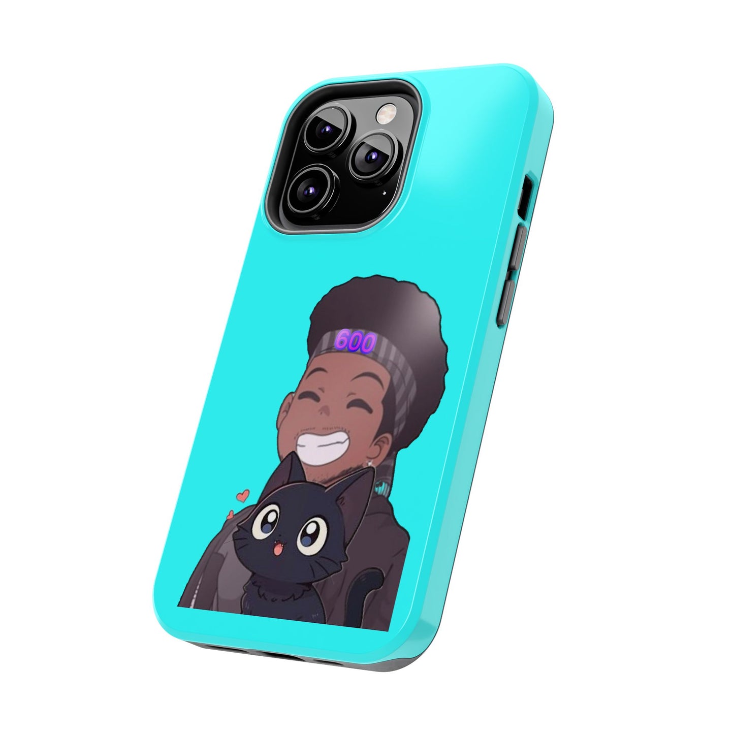 Black Cat Case (cyan)