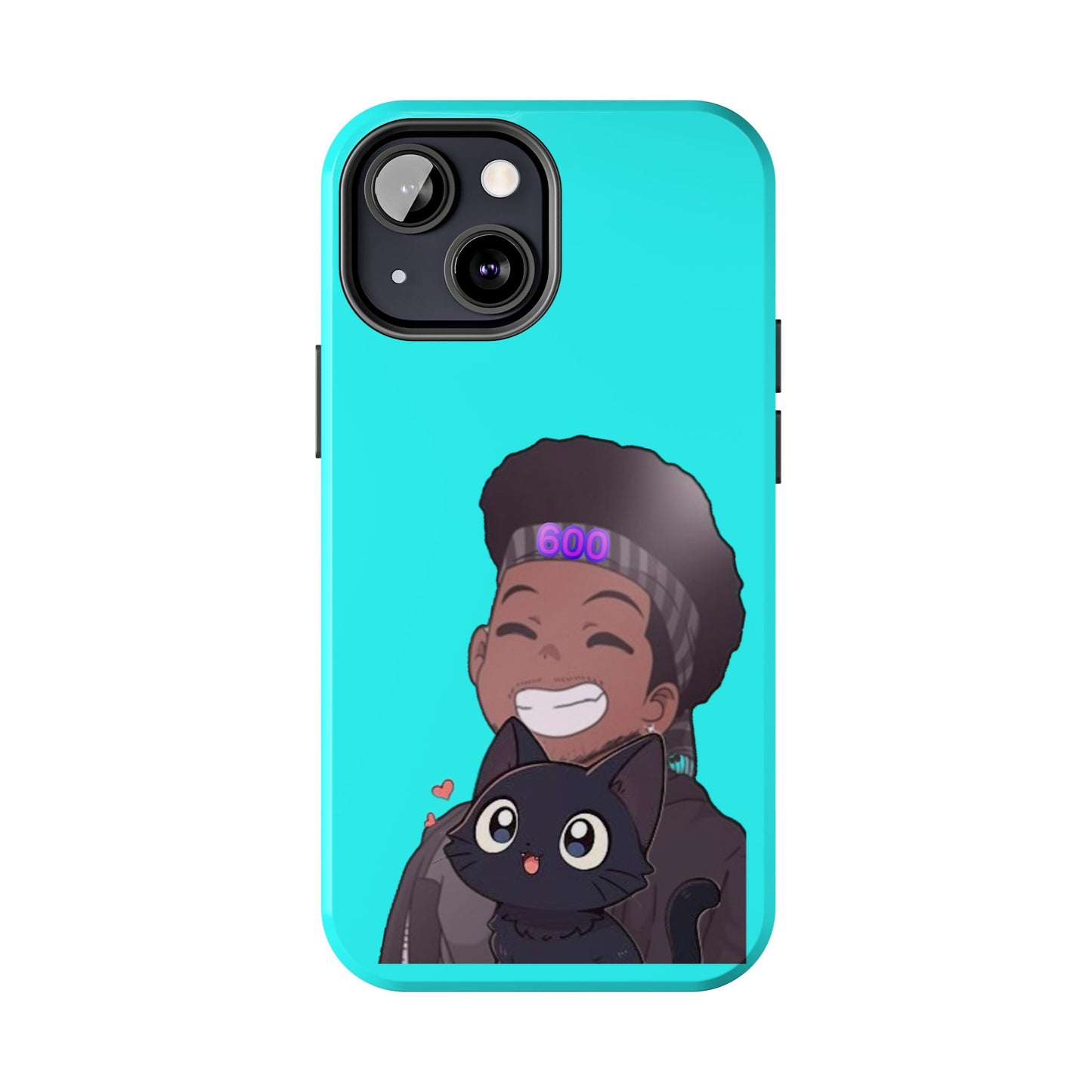 Black Cat Case (cyan)