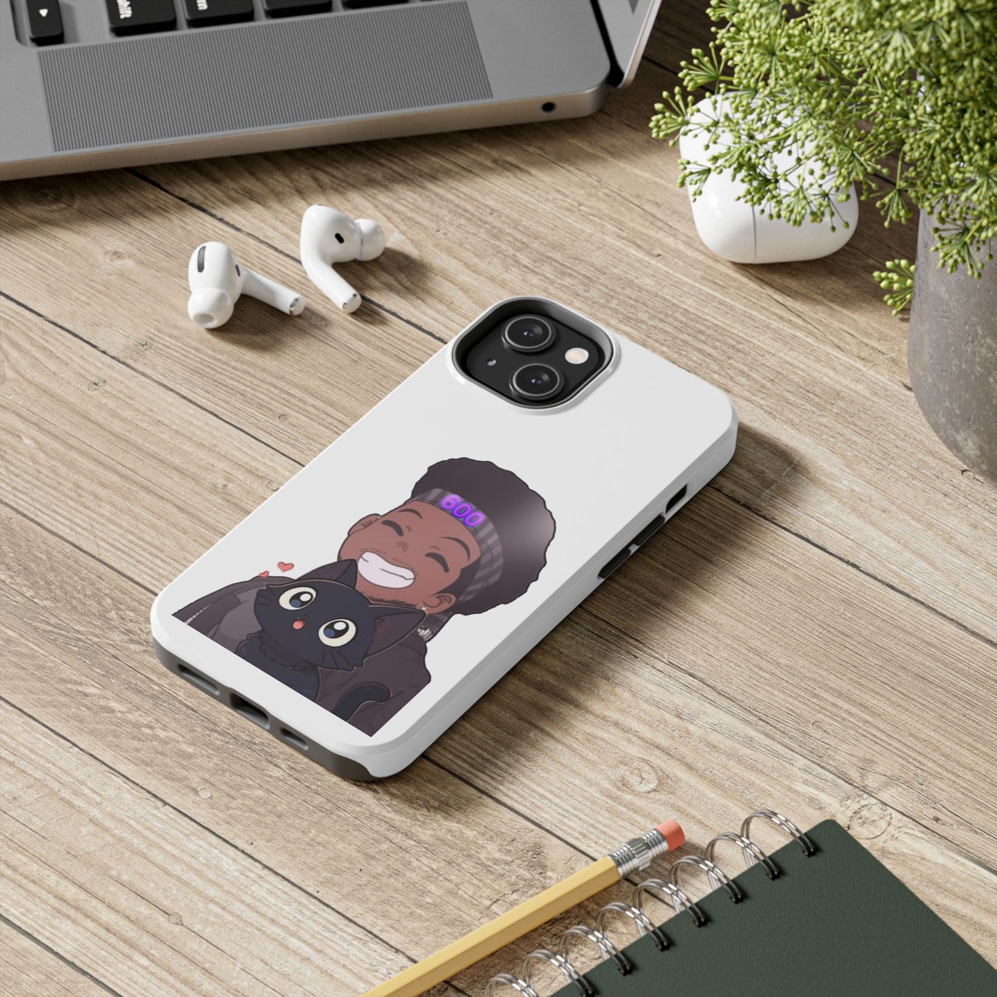 Black Cat Case (white)