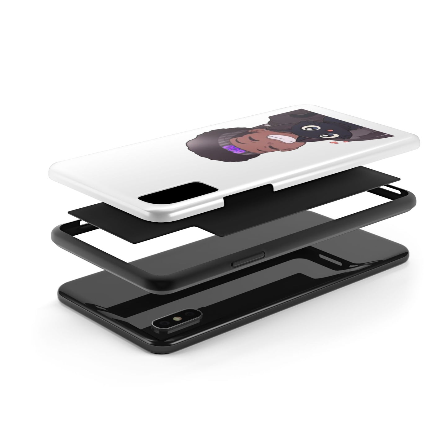 Black Cat Case (white)