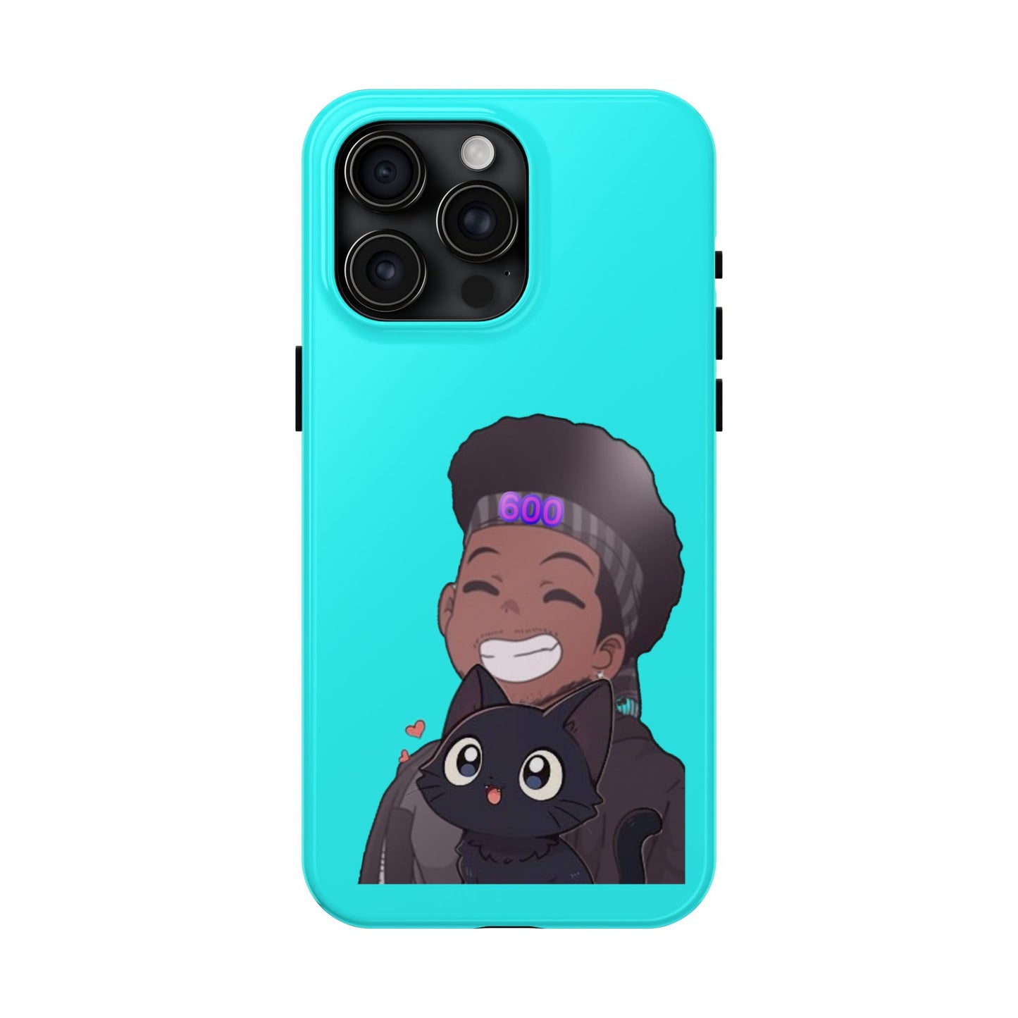 Black Cat Case (cyan)