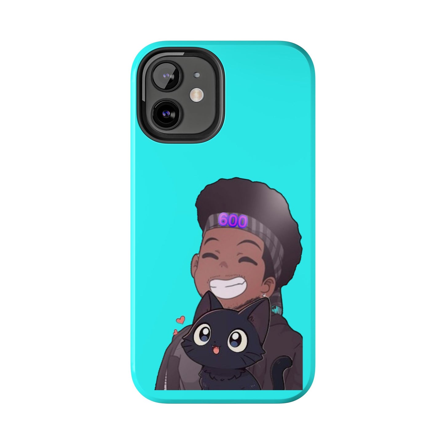 Black Cat Case (cyan)