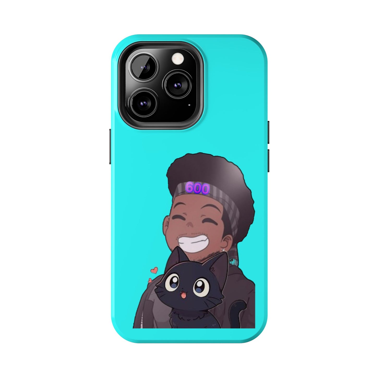 Black Cat Case (cyan)