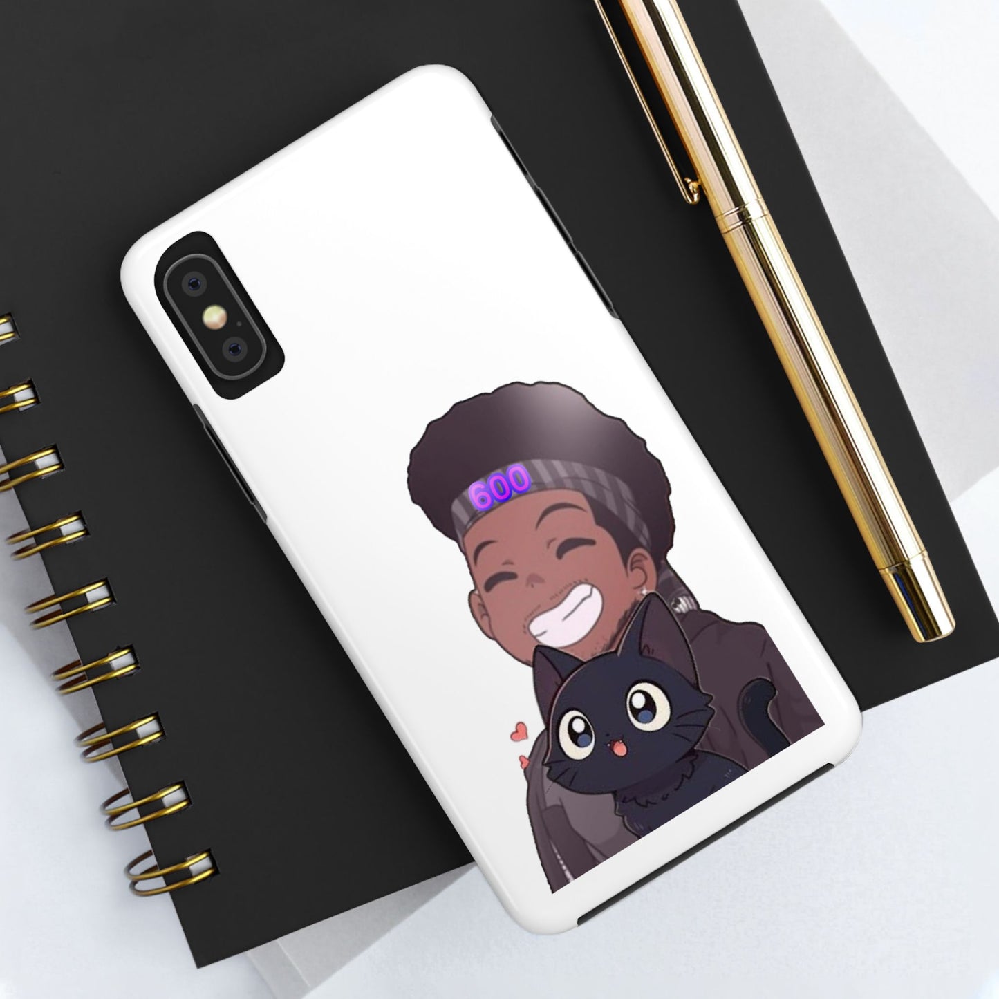 Black Cat Case (white)