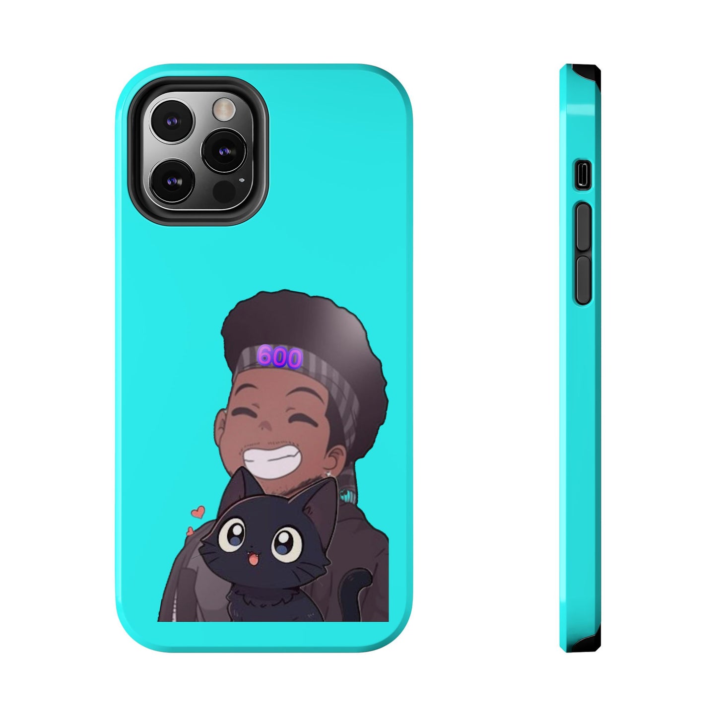 Black Cat Case (cyan)