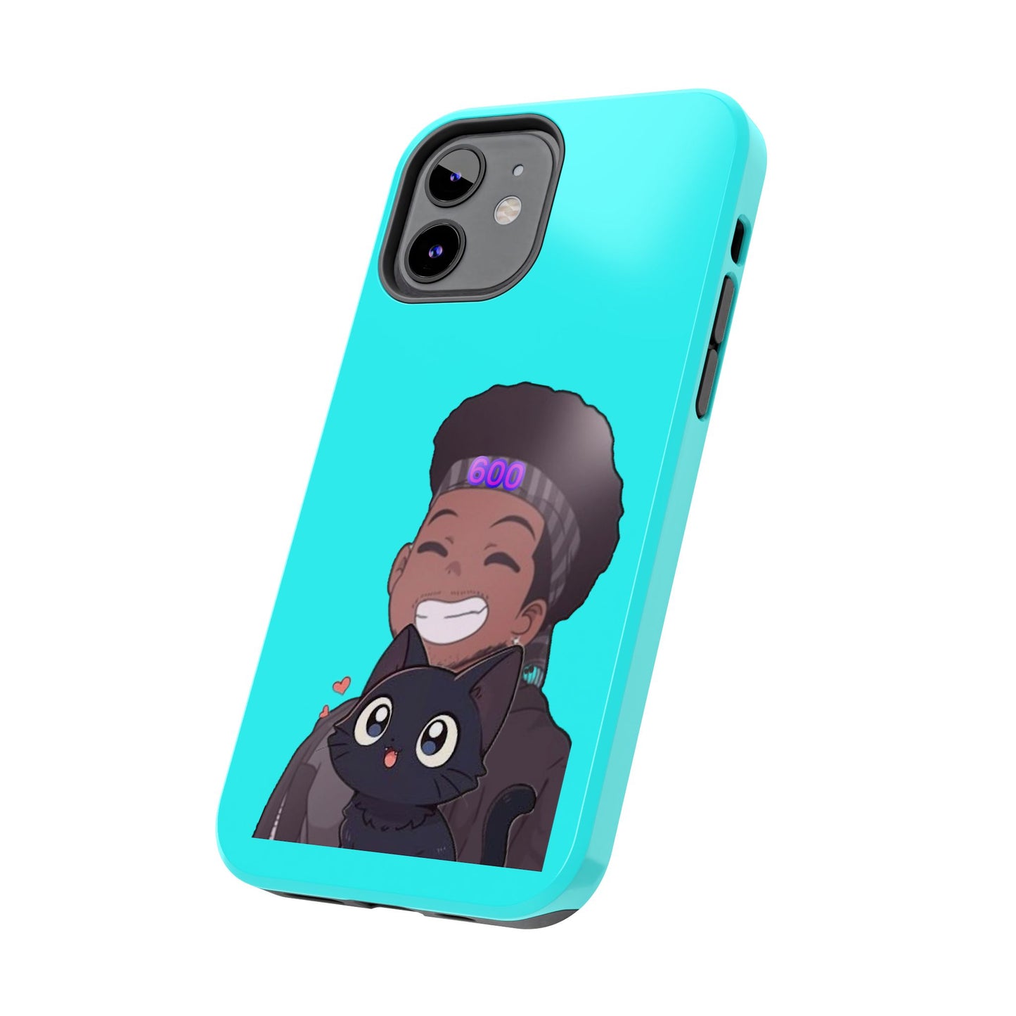 Black Cat Case (cyan)