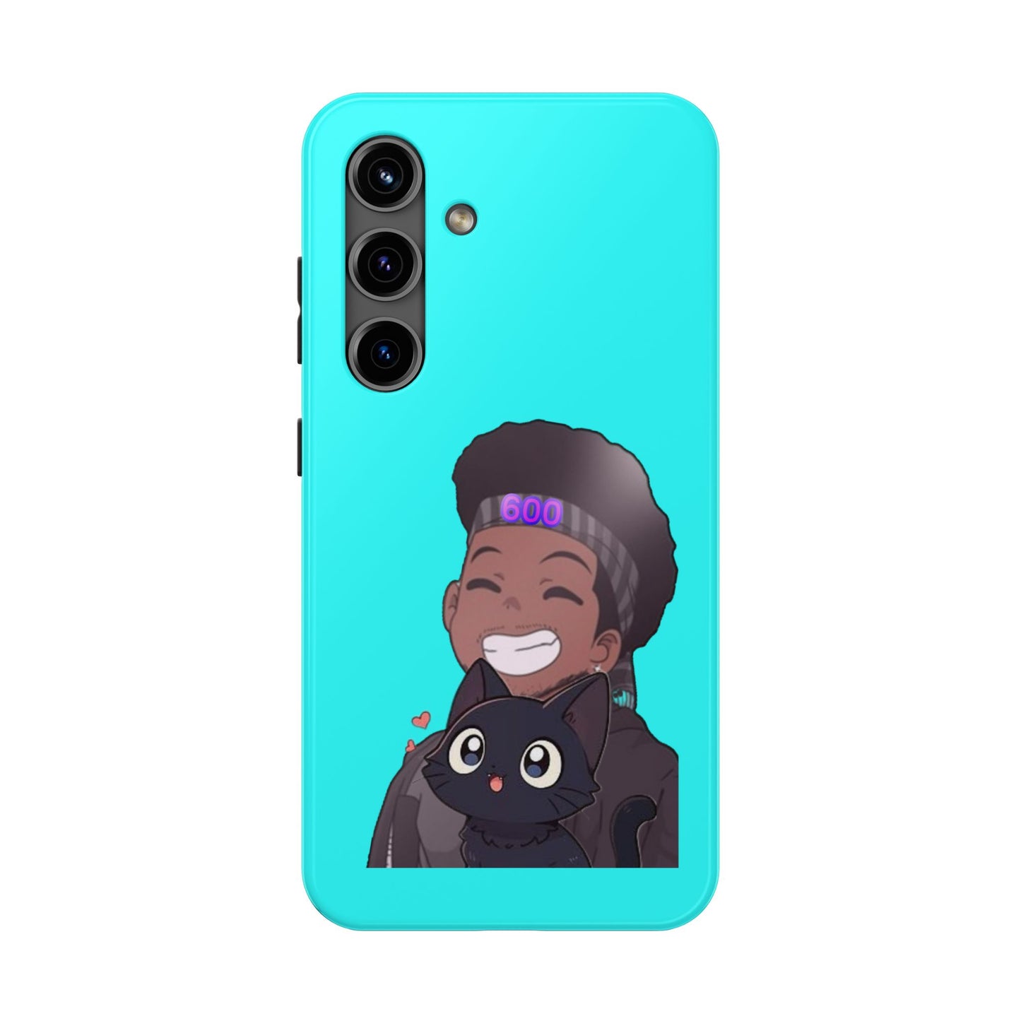 Black Cat Case (cyan)