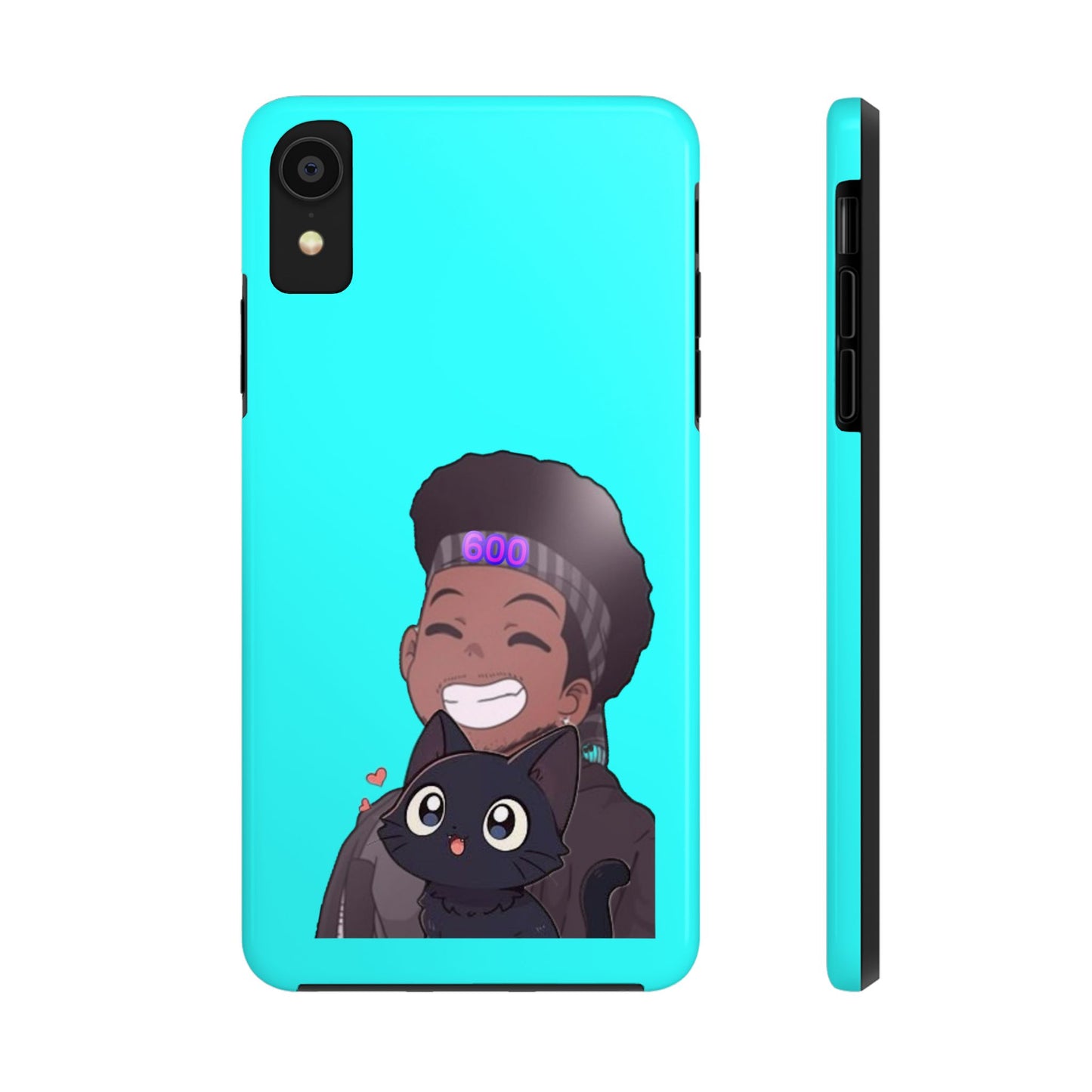 Black Cat Case (cyan)