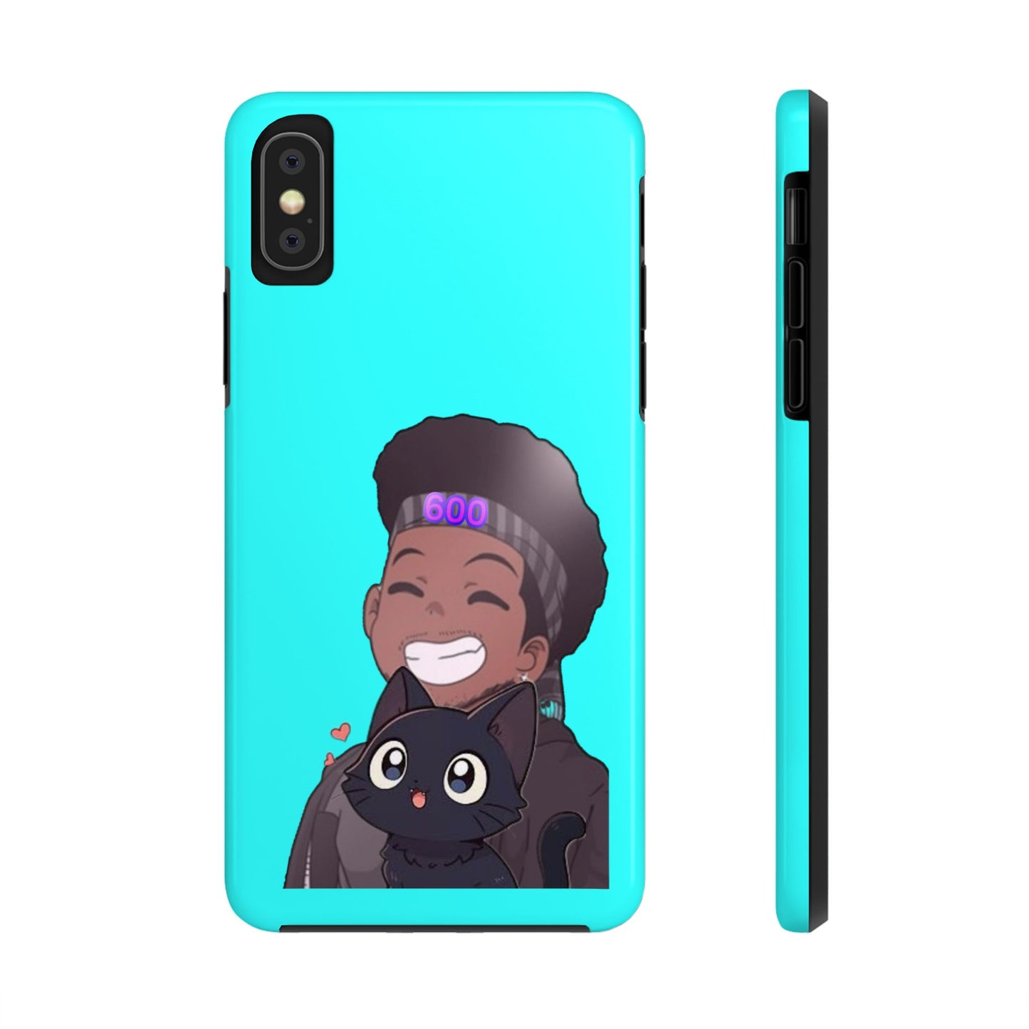 Black Cat Case (cyan)