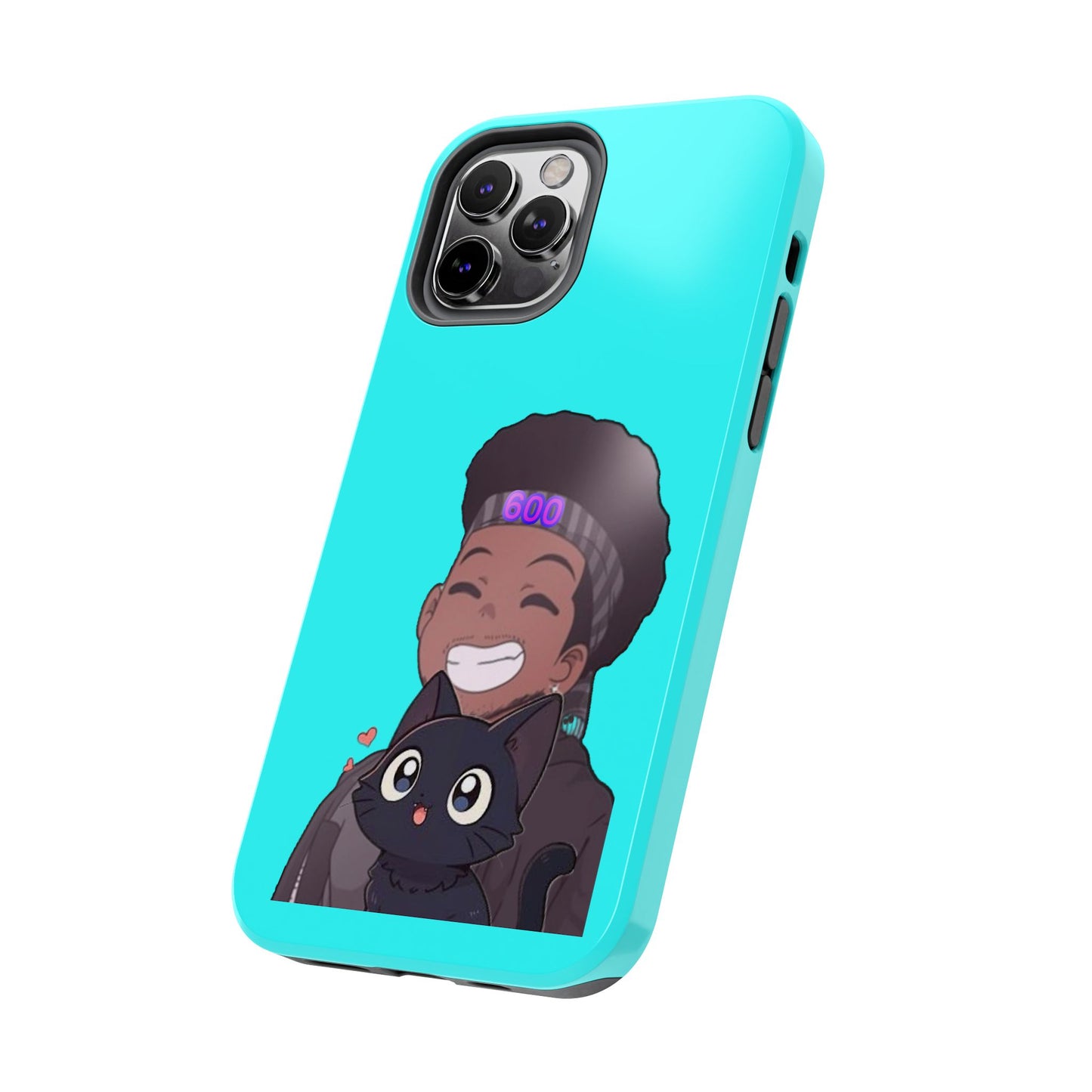 Black Cat Case (cyan)