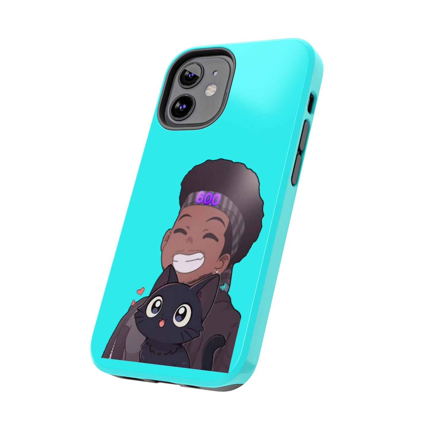 Black Cat Case (cyan)
