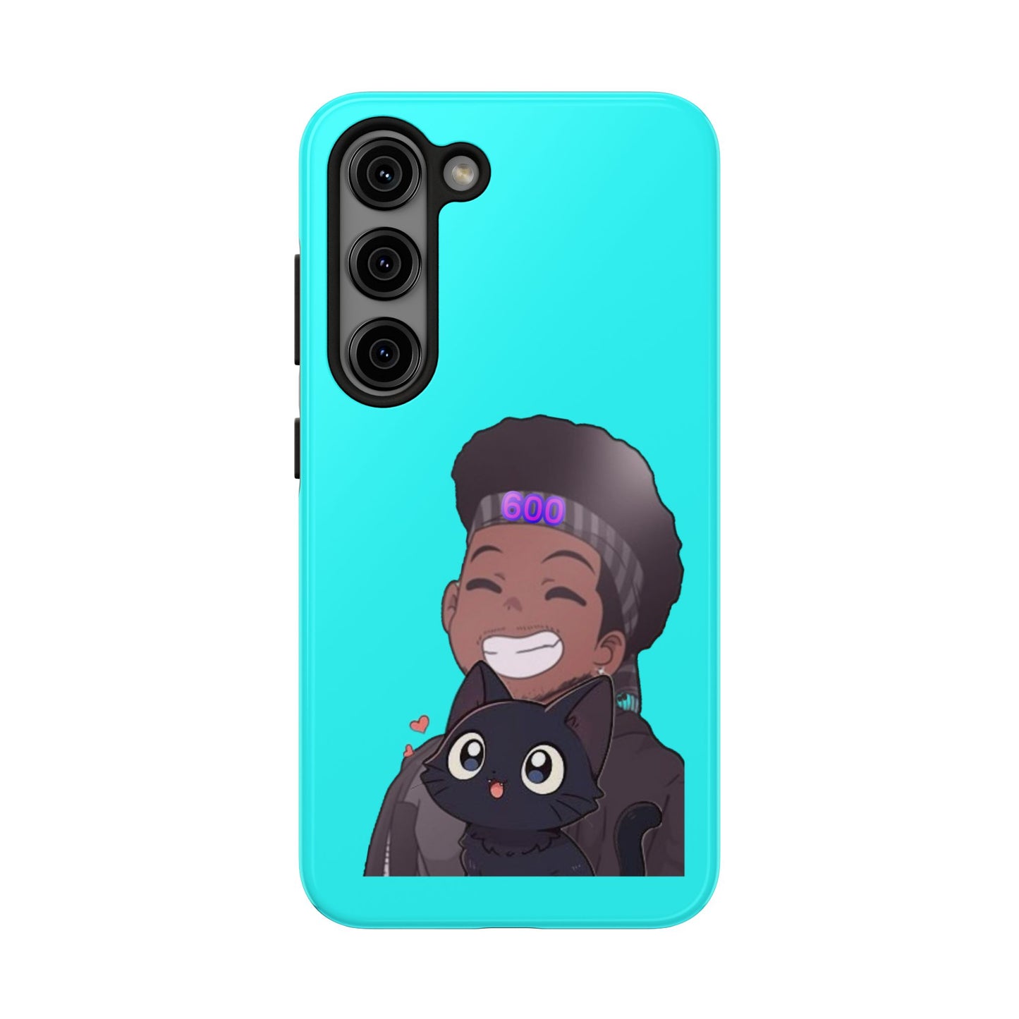 Black Cat Case (cyan)