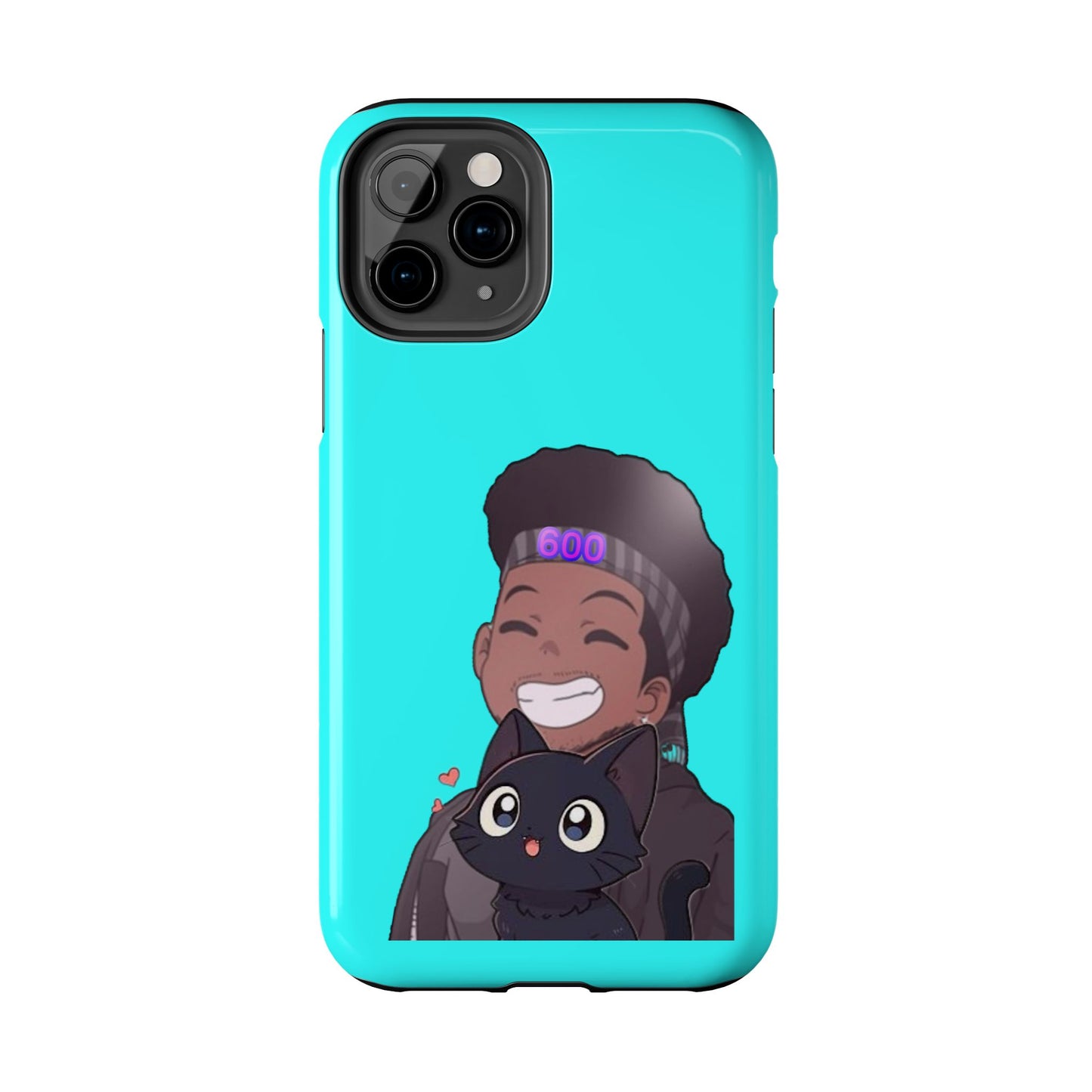 Black Cat Case (cyan)