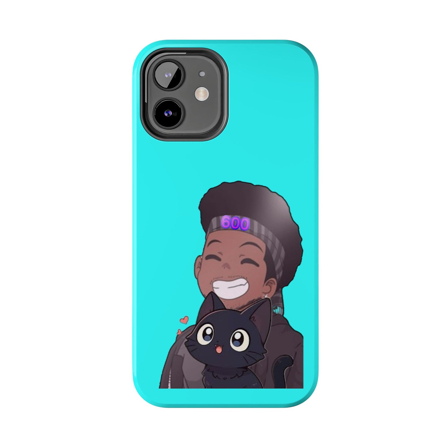 Black Cat Case (cyan)